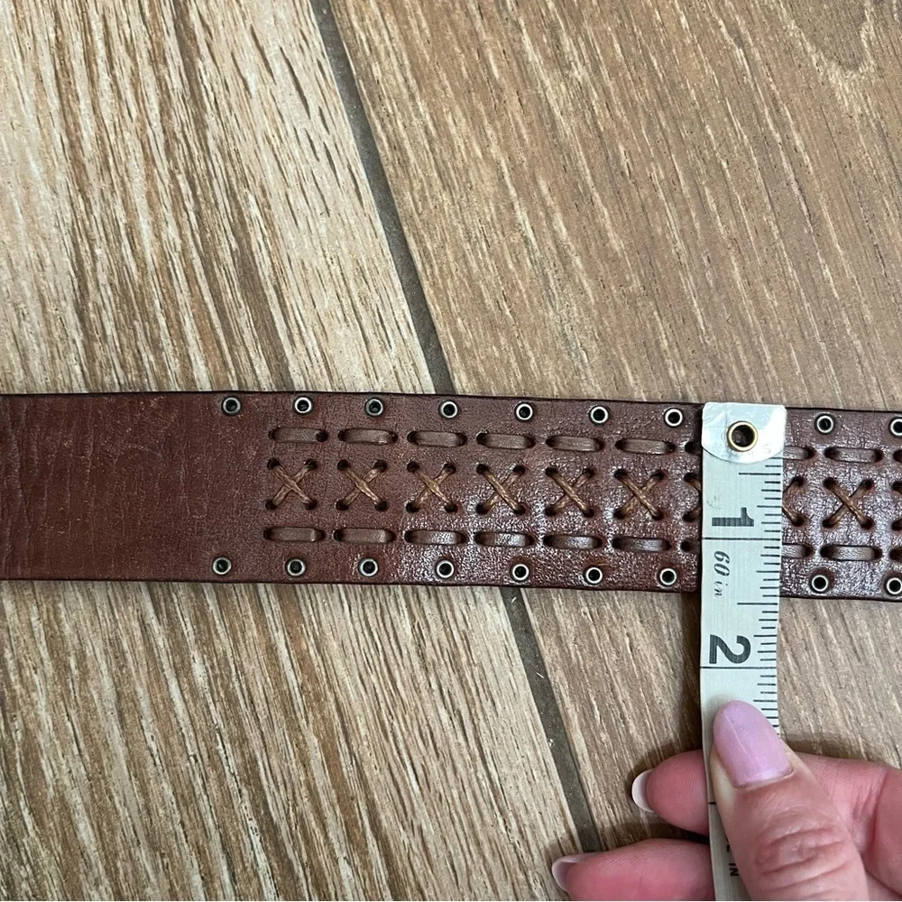 Fossil Brown Woven Leather Belt
